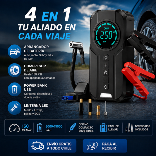Compresor portátil 4 en 1