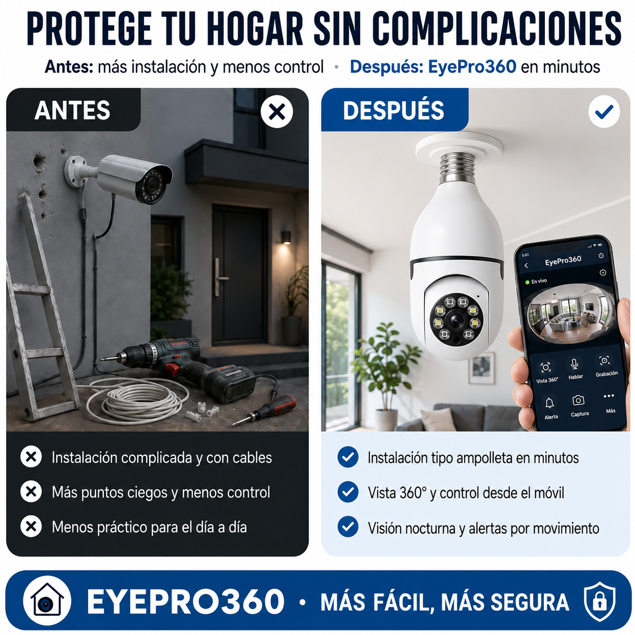 EyePro360: Cámara inteligente ampolleta