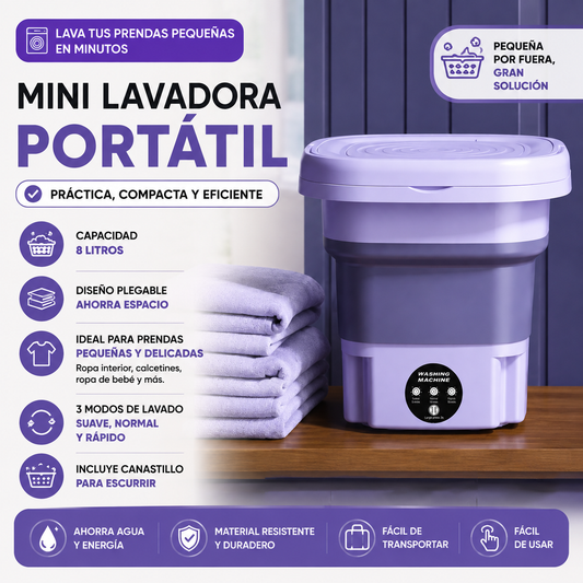 MiniWash Pro Lavadora Portátil Plegable 8L