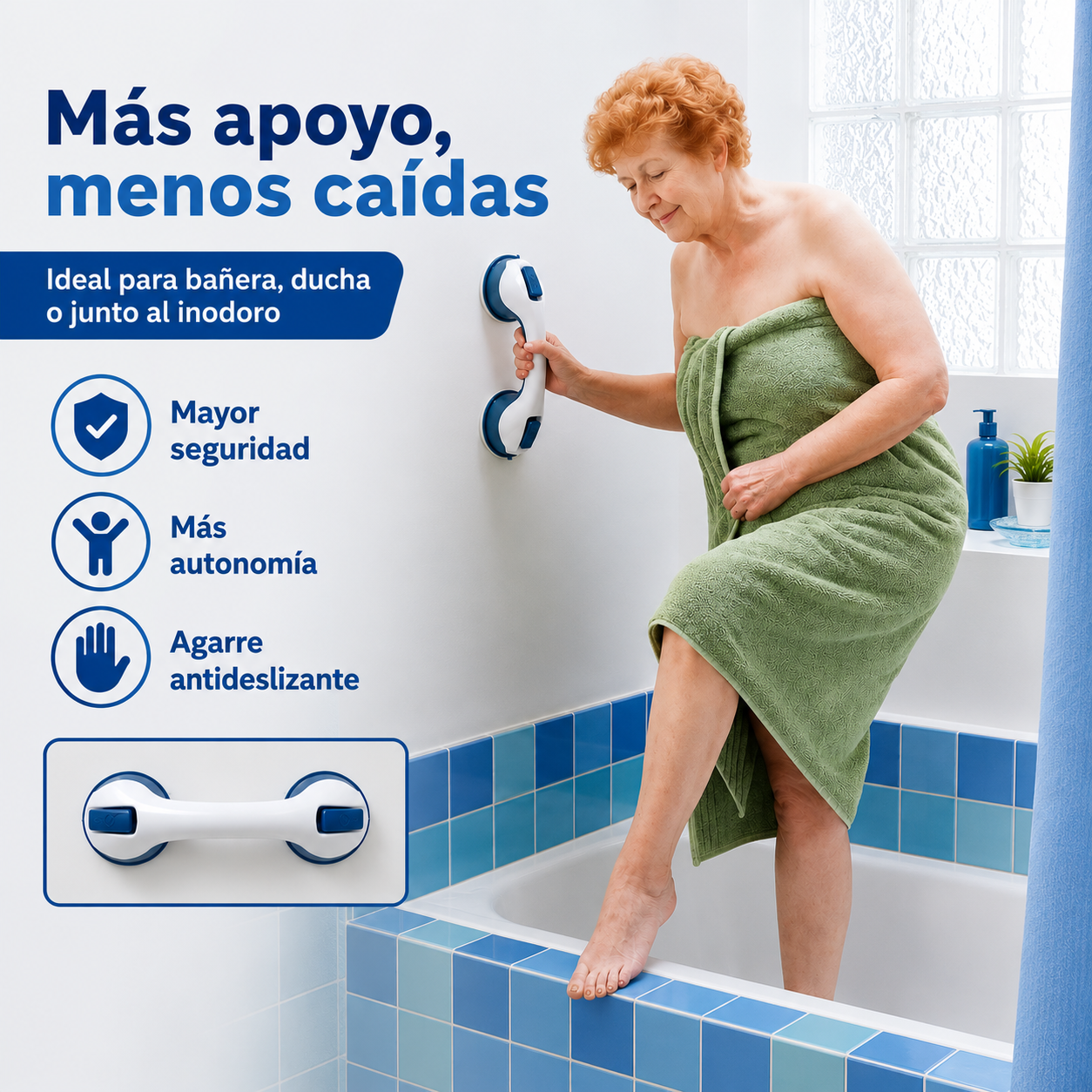 Agarradera de mano con ventosa